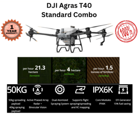 Dji Agras T40 Standard Combo Drone Spraying Pertanian Pupuk Pestisida