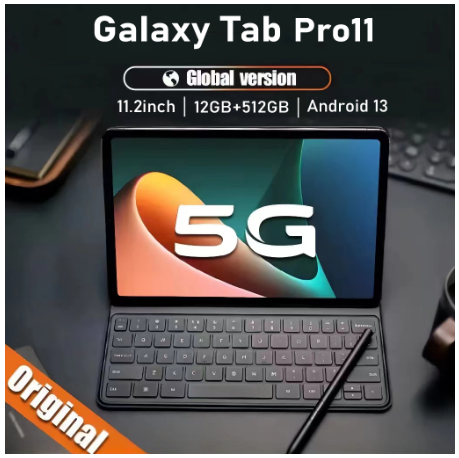 Tablet PC Asli Baru Galaxy Tab Pro11 12GB+512GB Tablet Android 11.2inch Layar Full Screen Layar Besar Wifi 5G Dual SIM