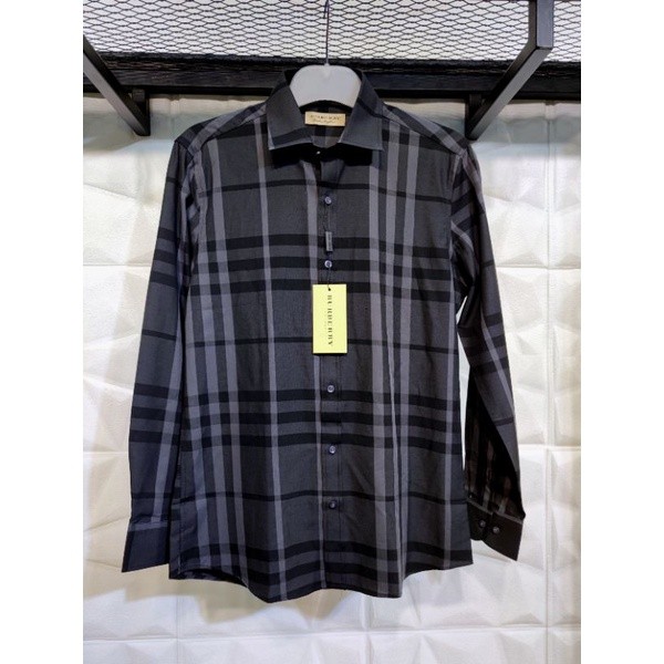 Baju kemeja Burberryy black KBB-08 mirror quality 1:1 original
