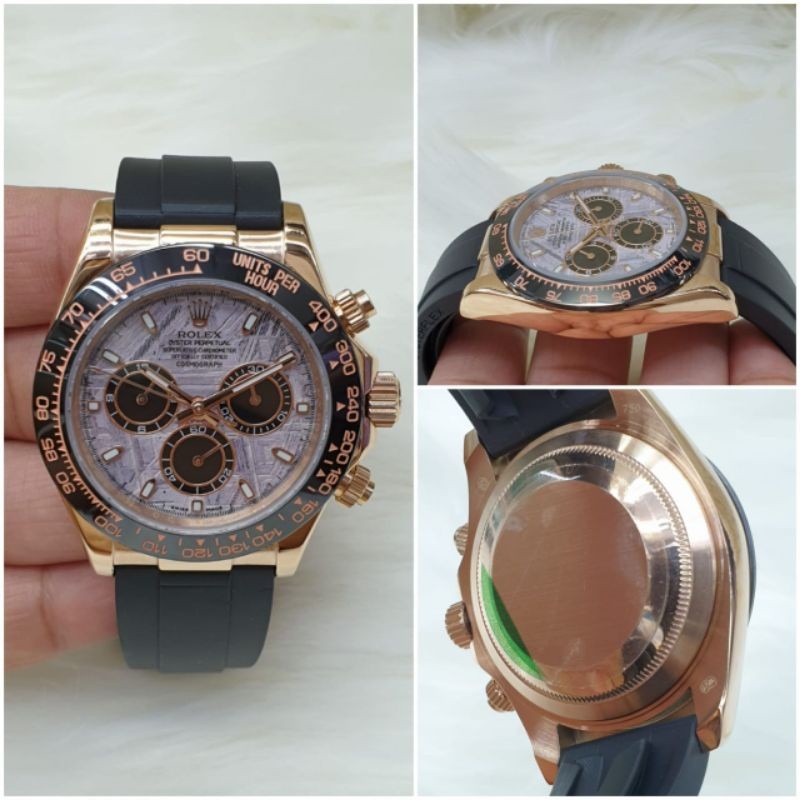 ROLEX DAYTONA METEORITE JAM ROSEGOLD PRIA PREMIUM SWISS ETA