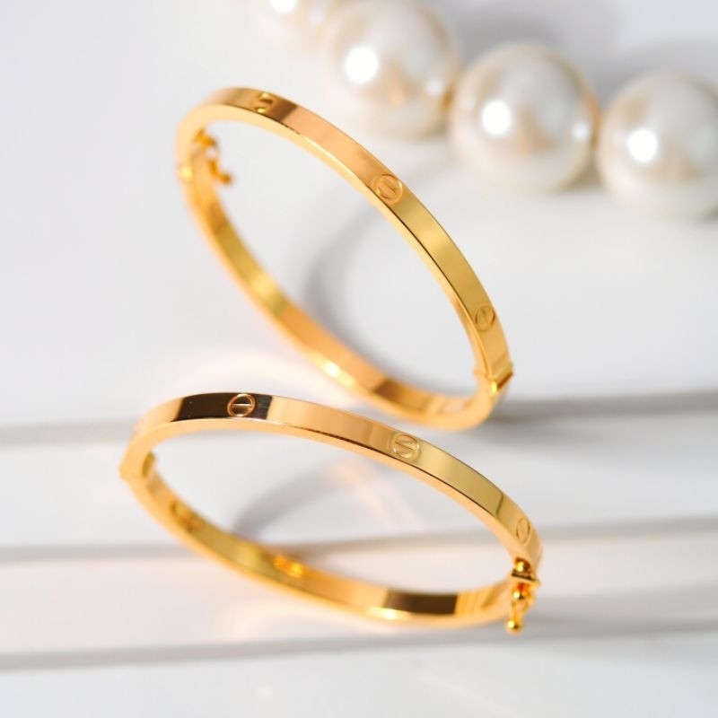 Gelang Emas Anak CRT Bulat Pipih - Toko Emas Gadjah