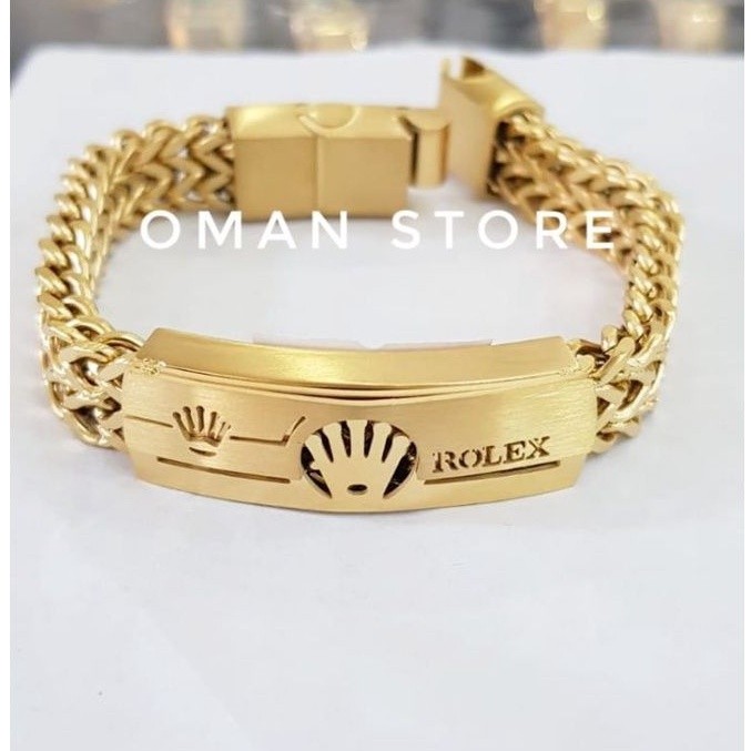 Gelang Rantai plat modis gelang titanium pria keren