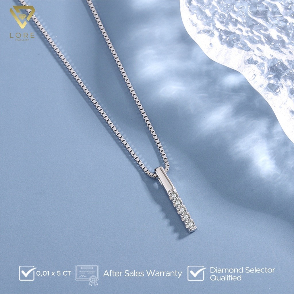 Lore Jewellery - Kalung Moissanite Lapis Emas 18K - Lexy Simple Moissanite Necklace 0.01 Carat