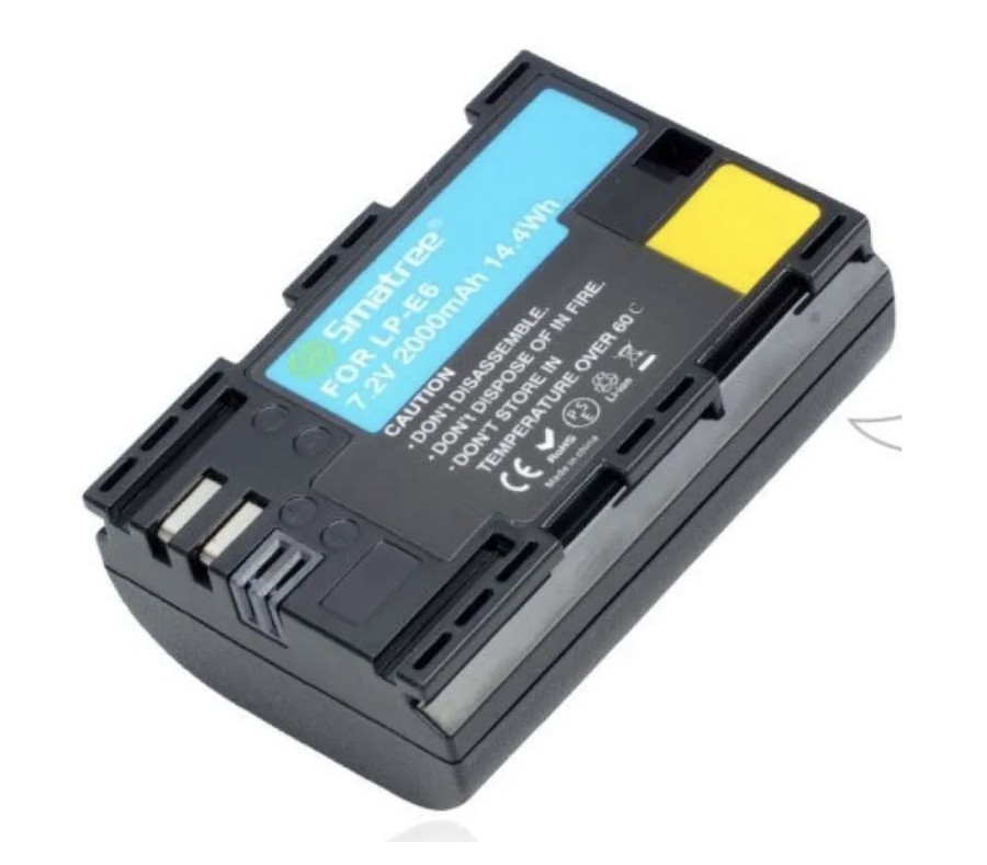 Smatree Baterai for Canon LP-E6 E6N LPE6 EOS 5D 6D 7D 60D 70D 80D 90D - 1 Baterai