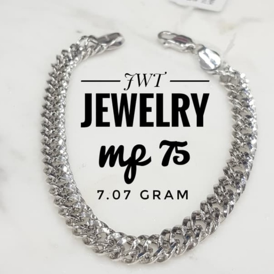 GELANG EMAS RANTE MONT BLANC SISIK NAGA KEREN BESAR RINGAN 7gr - MP 75%