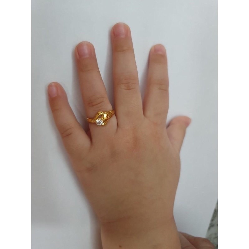 Cincin anak model love simpel emas asli