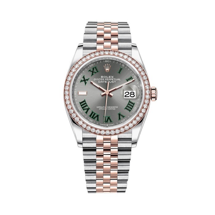 Rolex Datejust 36 - 126281 Wimbledon Diamond Bezel Steel-RG