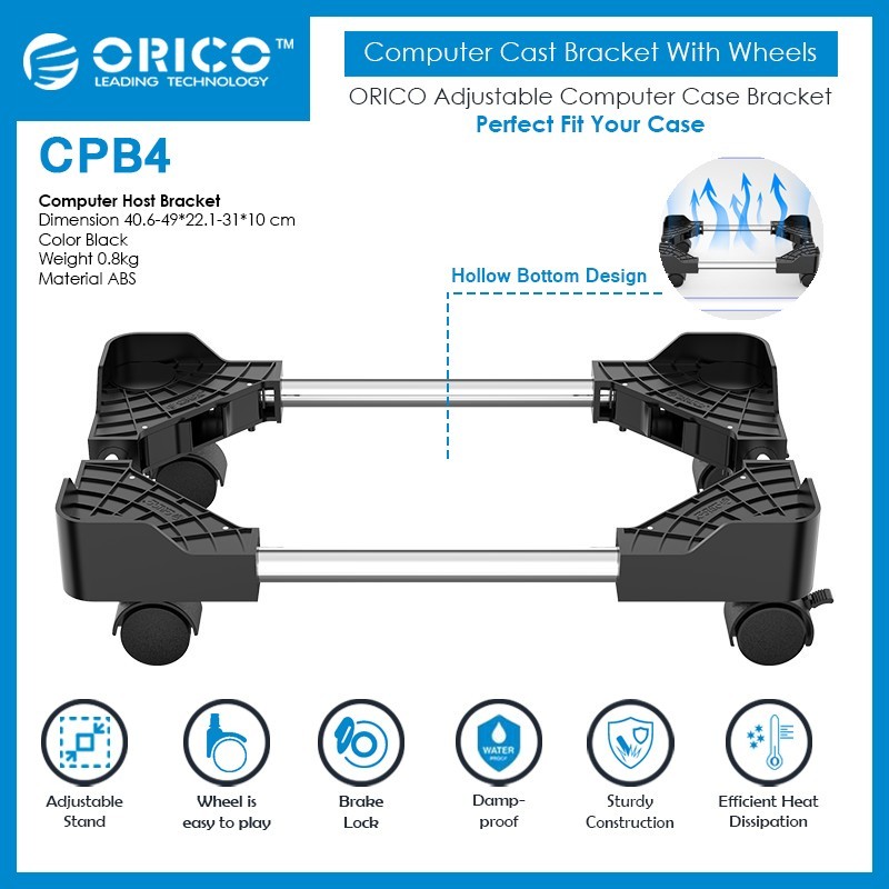 ORICO Adjustable Computer Case Bracket with Wheels