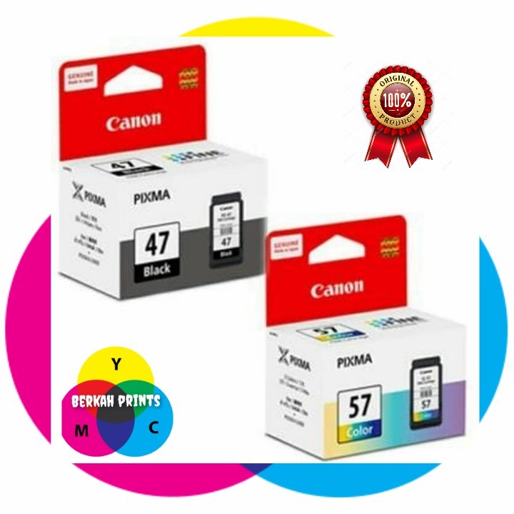 TINTA PRINTER ORIGINAL CANON PIXMA PG-47 BLACK CL-57 COLOUR E400 E410