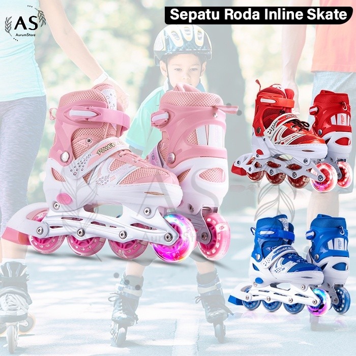 TERBARU MAINAN SEPATU RODA ANAK Sepatu roda inline skate POWER SUPERB Size S M L FREE KUNCI Sepatu Roda Bajaj /