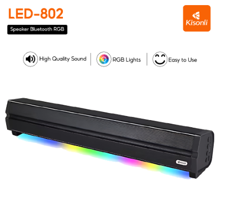 KISONLI Speaker Bluetooth/Komputer LED-802 Soundbar Portable 5.3 Super Bass
