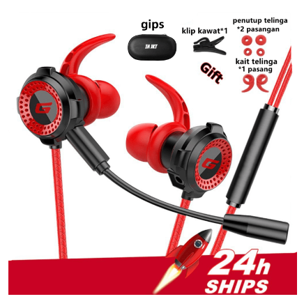 Headset Gaming PUBG Bass Noise Cancelling dengan Dual Mic Mobile Earphone Hifi Handsfree