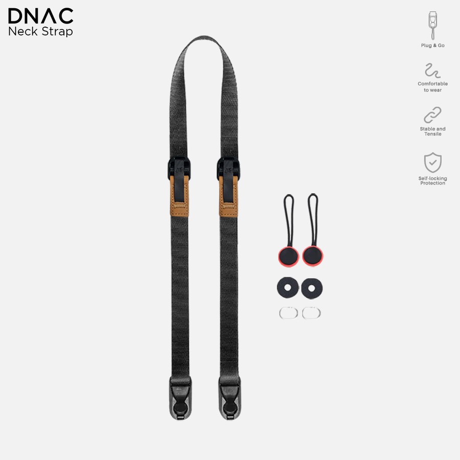 DNAC Sling Camera Strap with Quick System Buckle - Black - Black