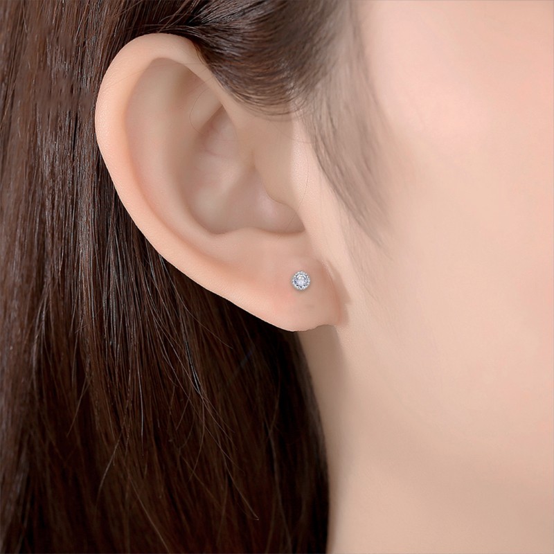 RoyStone - Cassie Simple Solitaire Moissanite Earrings Anting Wanita Original Aksesoris Perhiasan Silver 925 SPESIAL RAMADAN